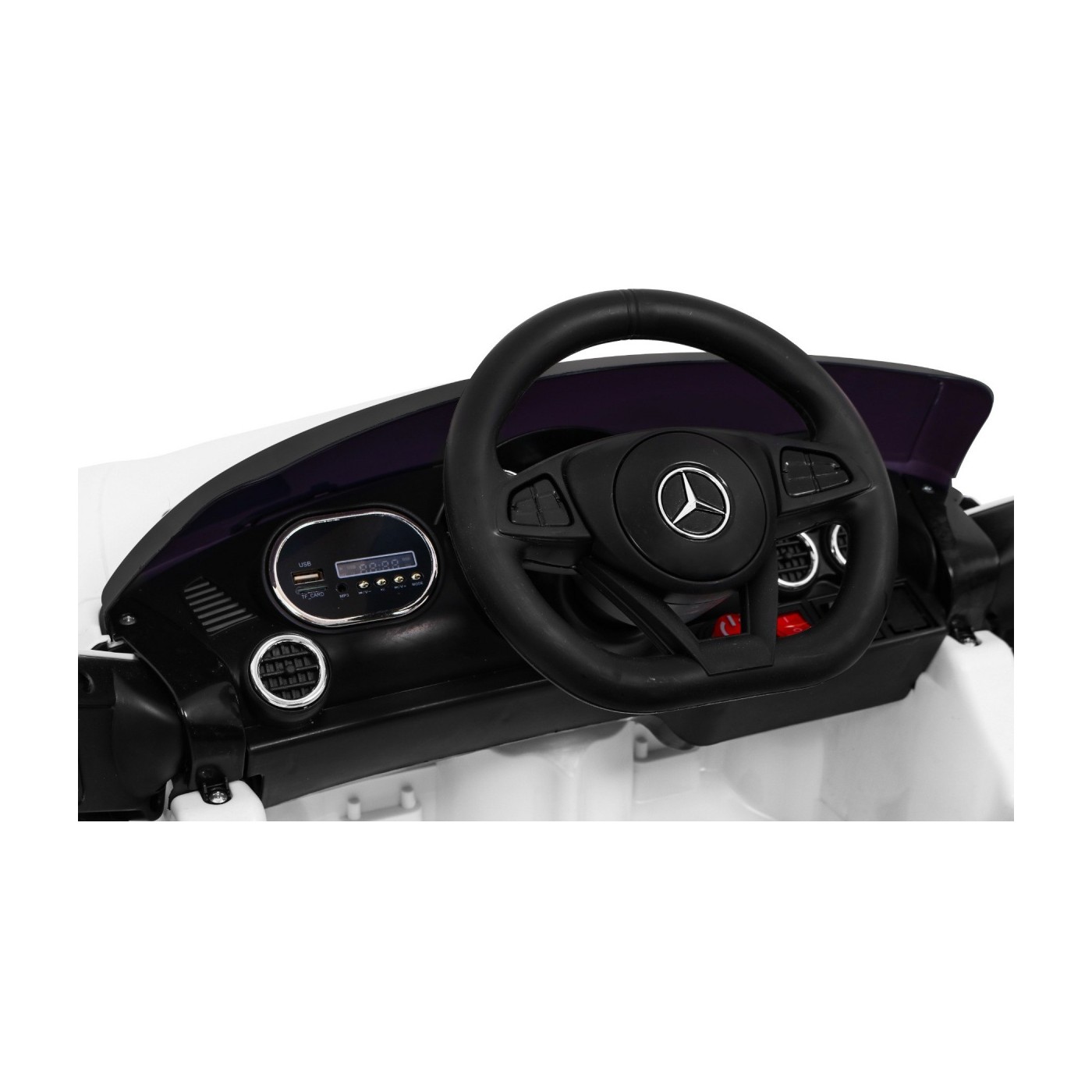 Mercedes Benz GT na baterii pro děti bílá + dálkové ovládání + pomalý start + MP3 LED