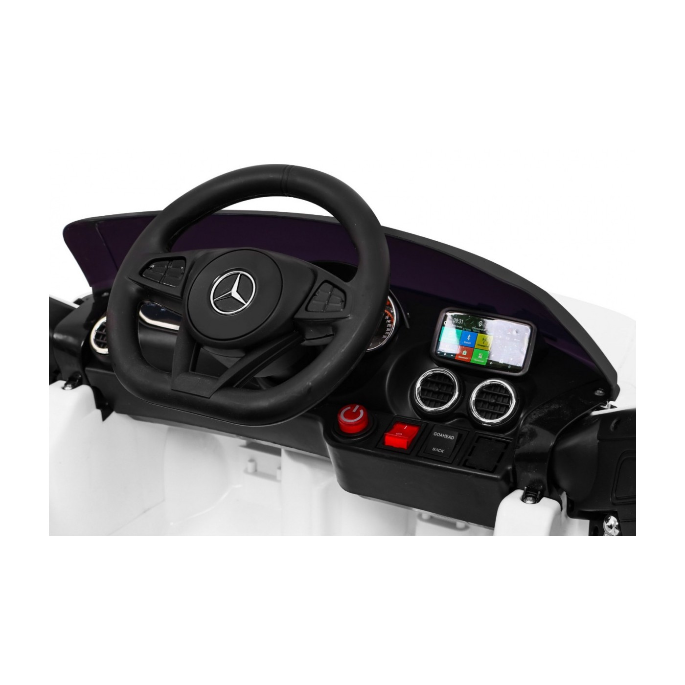 Mercedes Benz GT na baterii pro děti bílá + dálkové ovládání + pomalý start + MP3 LED