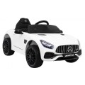 Mercedes Benz GT na baterii pro děti bílá + dálkové ovládání + pomalý start + MP3 LED
