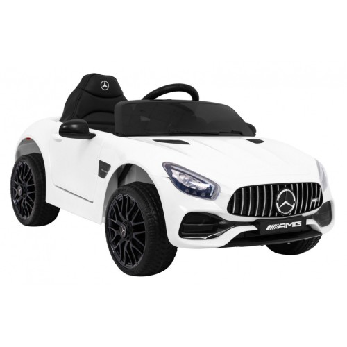 Mercedes Benz GT na baterii pro děti bílá + dálkové ovládání + pomalý start + MP3 LED