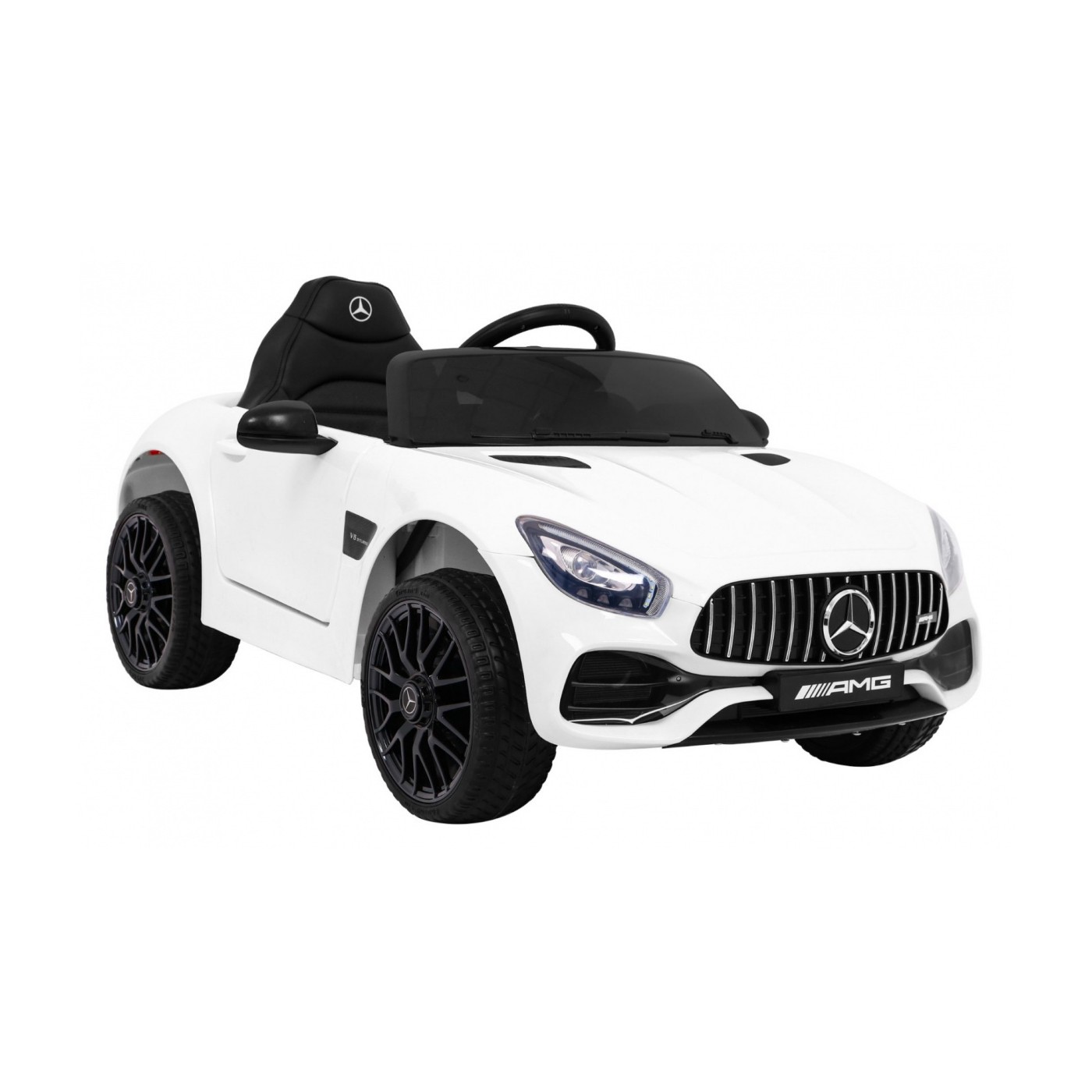 Mercedes Benz GT na baterii pro děti bílá + dálkové ovládání + pomalý start + MP3 LED