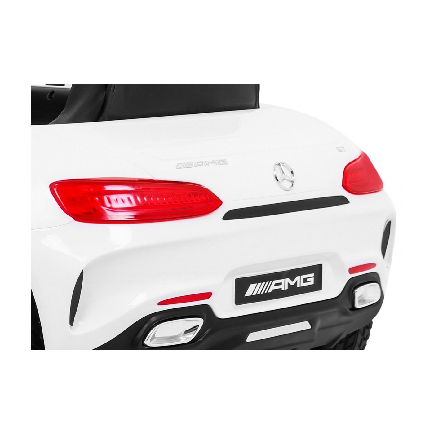 Mercedes Benz GT na baterii pro děti bílá + dálkové ovládání + pomalý start + MP3 LED