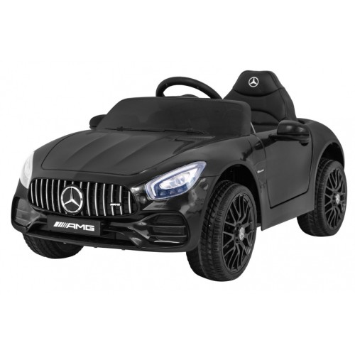 Mercedes Benz GT dětská baterie černá + dálkové ovládání + pomalý start + MP3 LED
