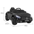 Mercedes Benz GT dětská baterie černá + dálkové ovládání + pomalý start + MP3 LED
