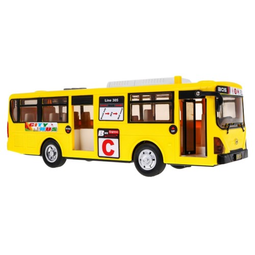 Interaktivní školní autobus pro děti 3+ žlutý + otevírání dveří + Zvuky Světla