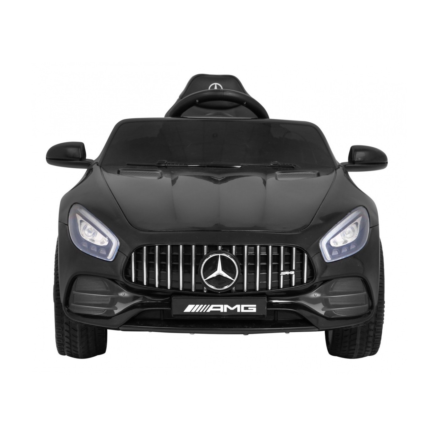 Mercedes Benz GT dětská baterie černá + dálkové ovládání + pomalý start + MP3 LED