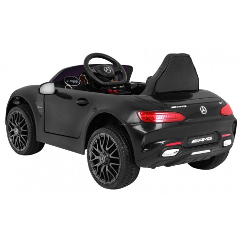 Mercedes Benz GT dětská baterie černá + dálkové ovládání + pomalý start + MP3 LED
