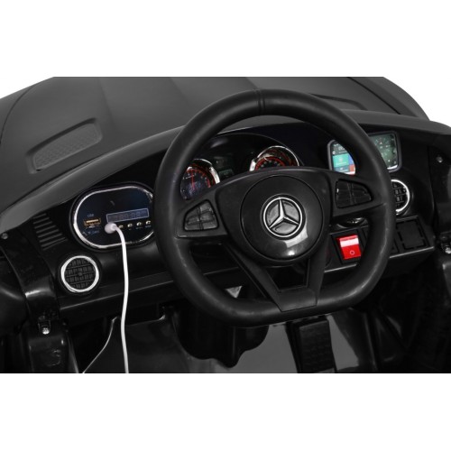 Mercedes Benz GT dětská baterie černá + dálkové ovládání + pomalý start + MP3 LED