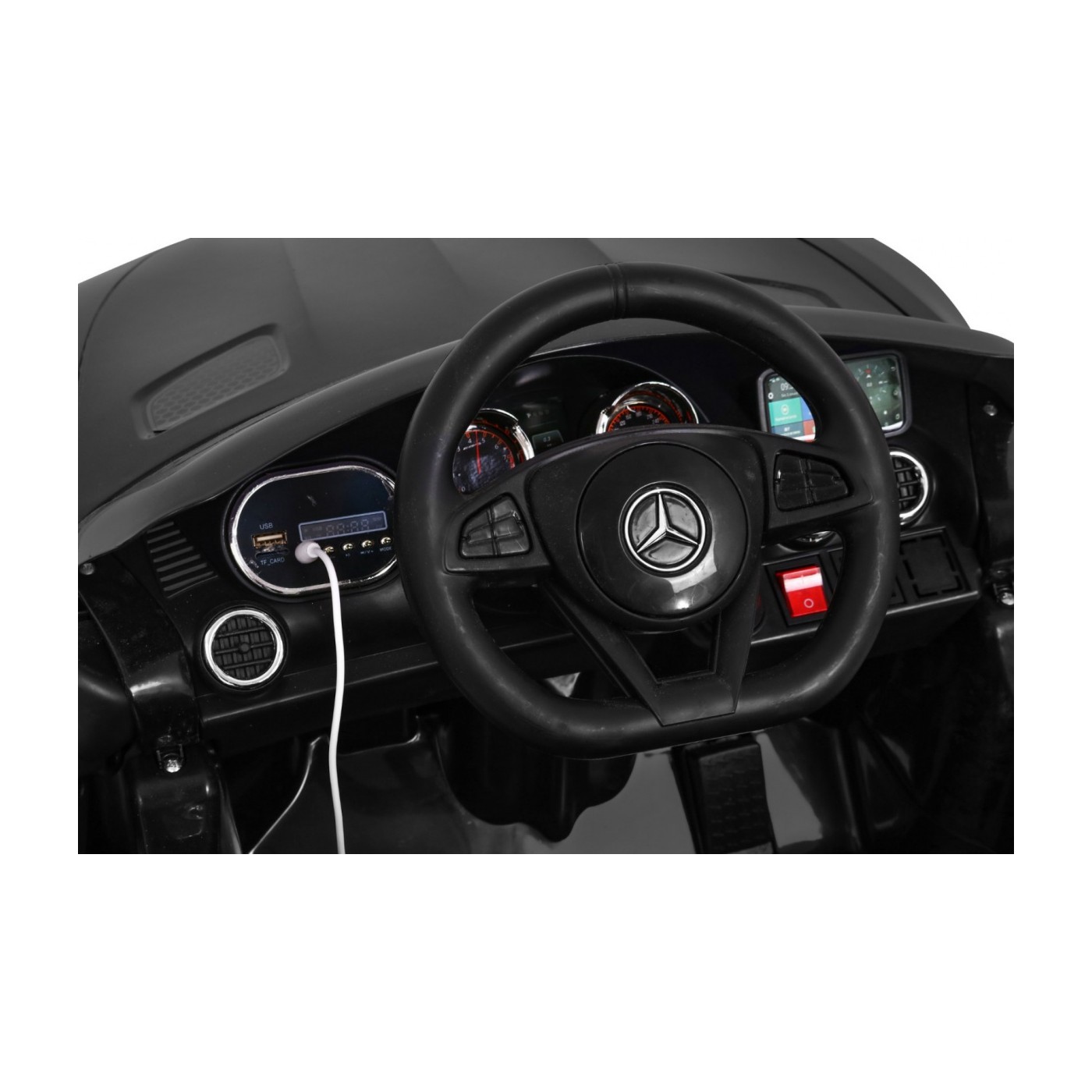 Mercedes Benz GT dětská baterie černá + dálkové ovládání + pomalý start + MP3 LED