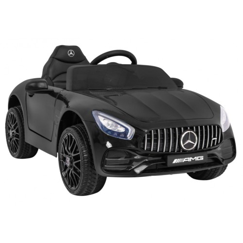 Mercedes Benz GT dětská baterie černá + dálkové ovládání + pomalý start + MP3 LED