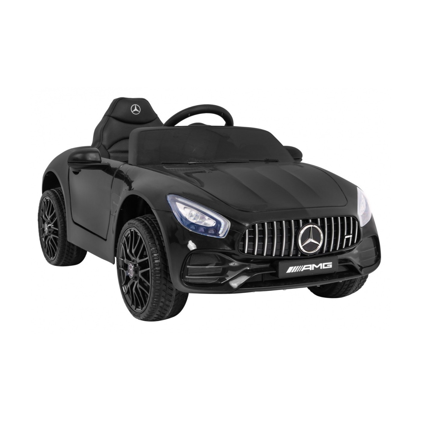 Mercedes Benz GT dětská baterie černá + dálkové ovládání + pomalý start + MP3 LED