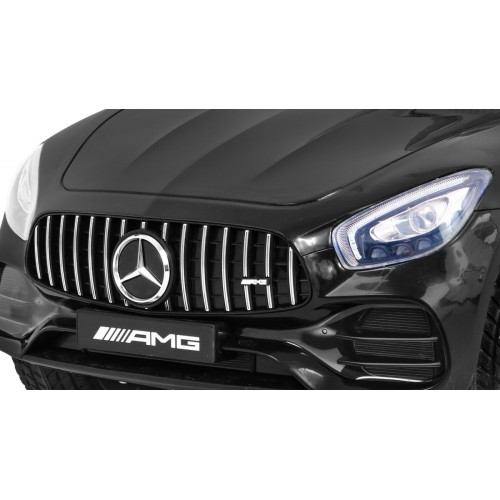 Mercedes Benz GT dětská baterie černá + dálkové ovládání + pomalý start + MP3 LED