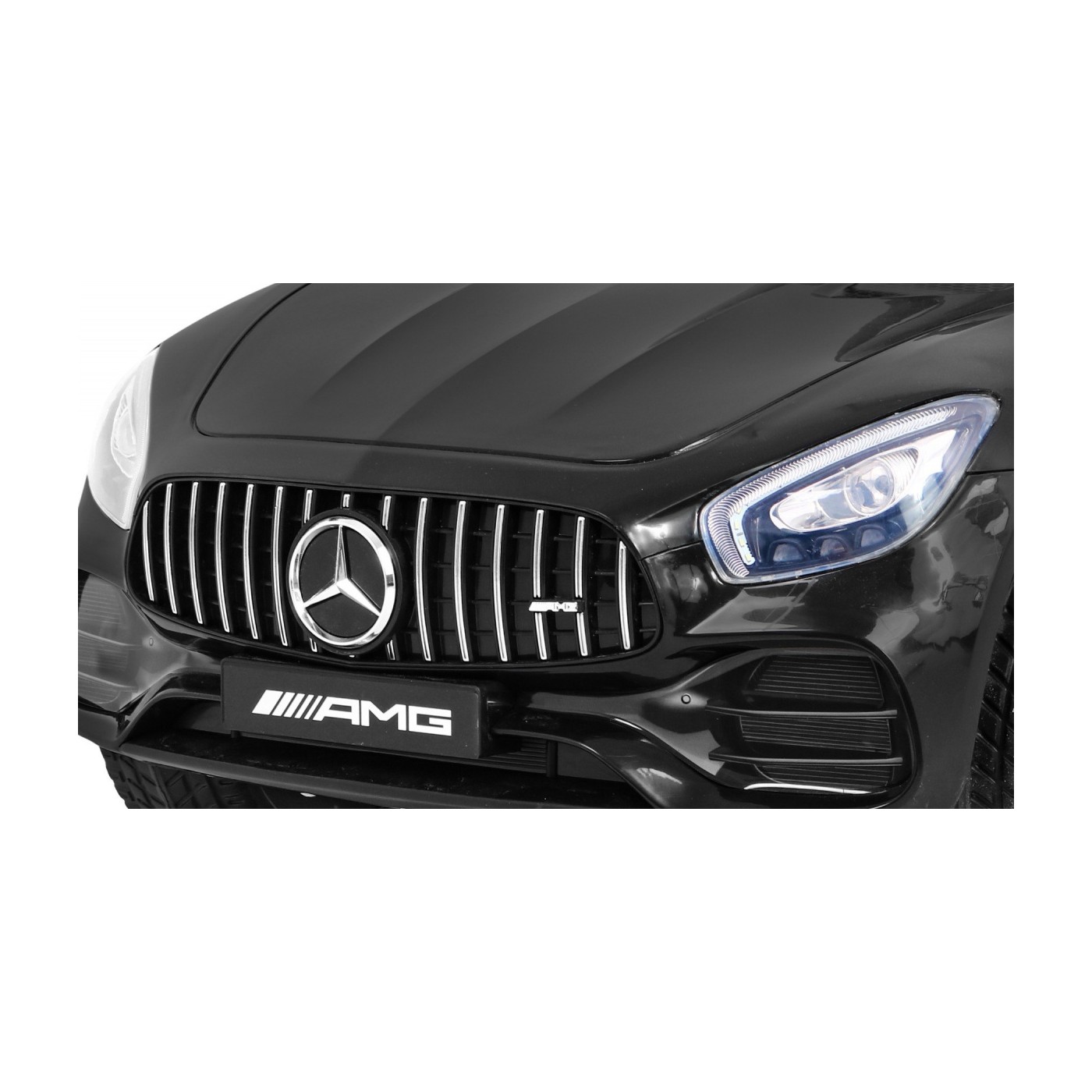 Mercedes Benz GT dětská baterie černá + dálkové ovládání + pomalý start + MP3 LED