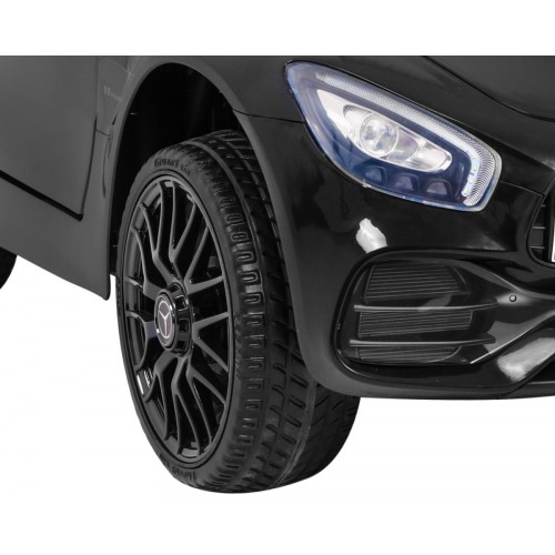 Mercedes Benz GT dětská baterie černá + dálkové ovládání + pomalý start + MP3 LED