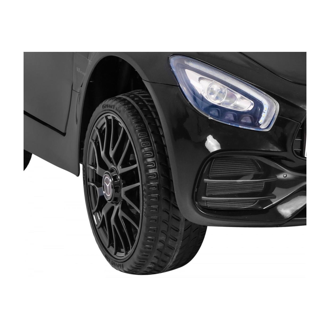 Mercedes Benz GT dětská baterie černá + dálkové ovládání + pomalý start + MP3 LED
