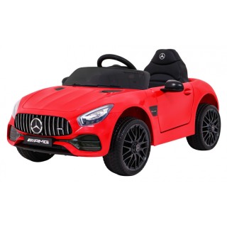 Dětská baterie Mercedes Benz GT červená + dálkové ovládání + pomalý start + MP3 LED
