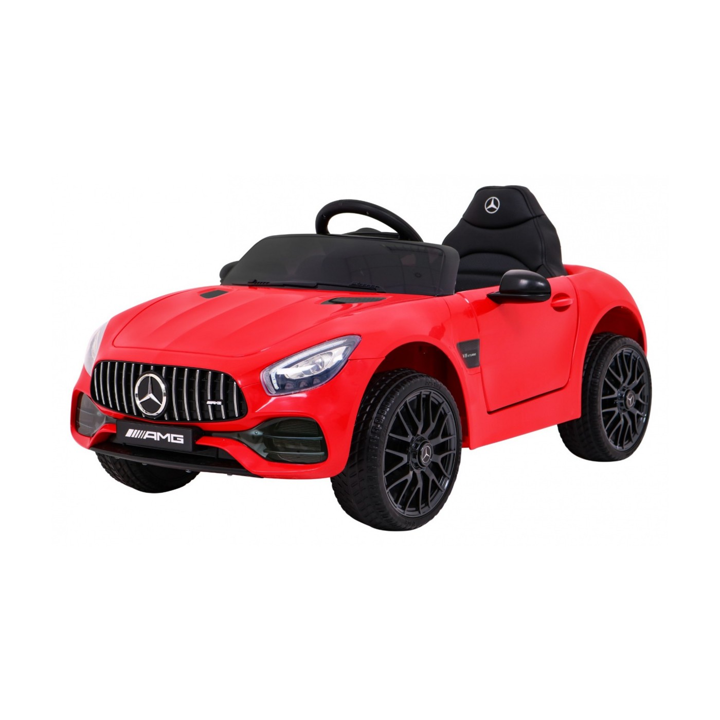 Dětská baterie Mercedes Benz GT červená + dálkové ovládání + pomalý start + MP3 LED