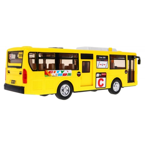 Interaktivní školní autobus pro děti 3+ žlutý + otevírání dveří + Zvuky Světla