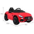 Dětská baterie Mercedes Benz GT červená + dálkové ovládání + pomalý start + MP3 LED