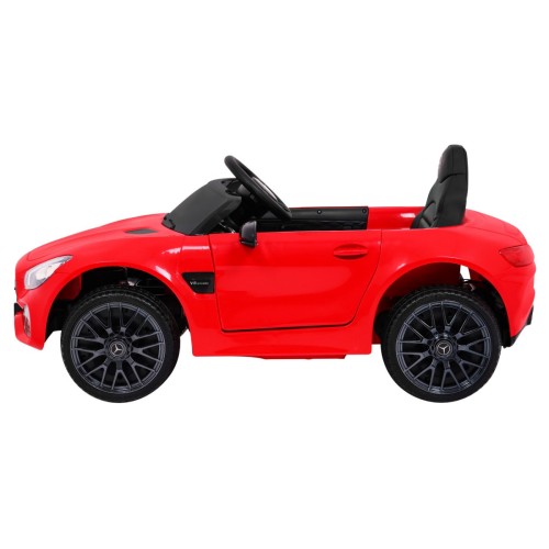 Dětská baterie Mercedes Benz GT červená + dálkové ovládání + pomalý start + MP3 LED