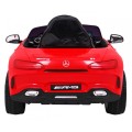 Dětská baterie Mercedes Benz GT červená + dálkové ovládání + pomalý start + MP3 LED