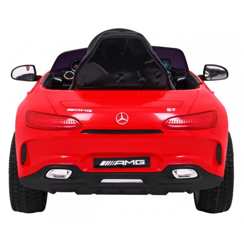 Dětská baterie Mercedes Benz GT červená + dálkové ovládání + pomalý start + MP3 LED