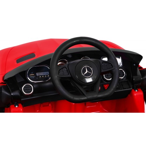 Dětská baterie Mercedes Benz GT červená + dálkové ovládání + pomalý start + MP3 LED