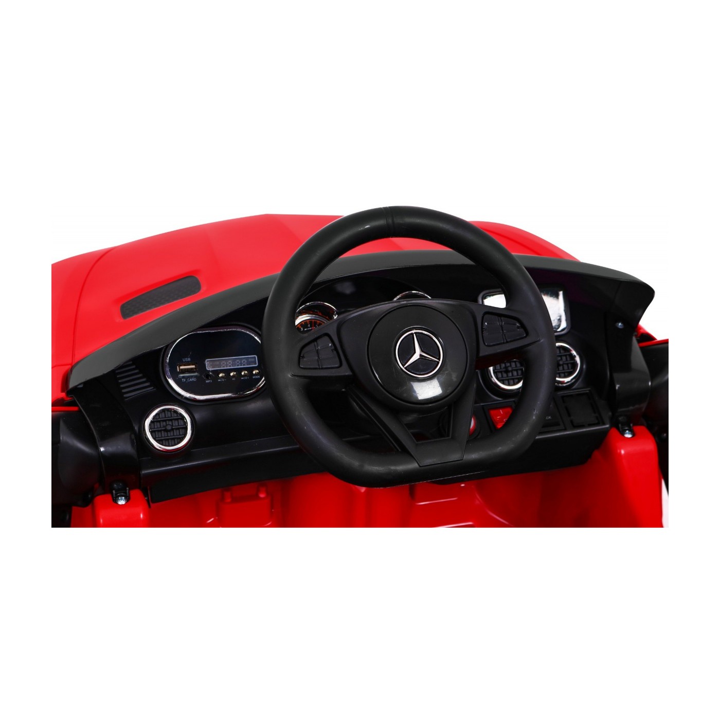 Dětská baterie Mercedes Benz GT červená + dálkové ovládání + pomalý start + MP3 LED