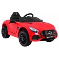 Dětská baterie Mercedes Benz GT červená + dálkové ovládání + pomalý start + MP3 LED