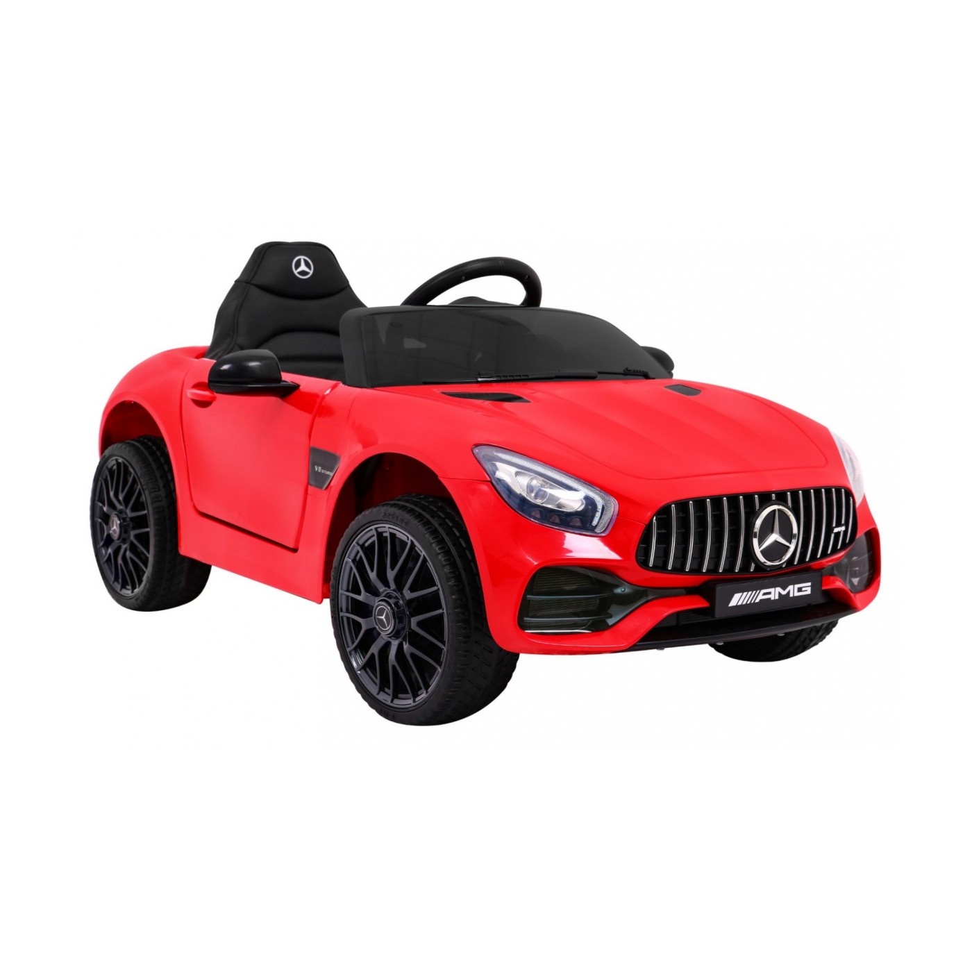 Dětská baterie Mercedes Benz GT červená + dálkové ovládání + pomalý start + MP3 LED