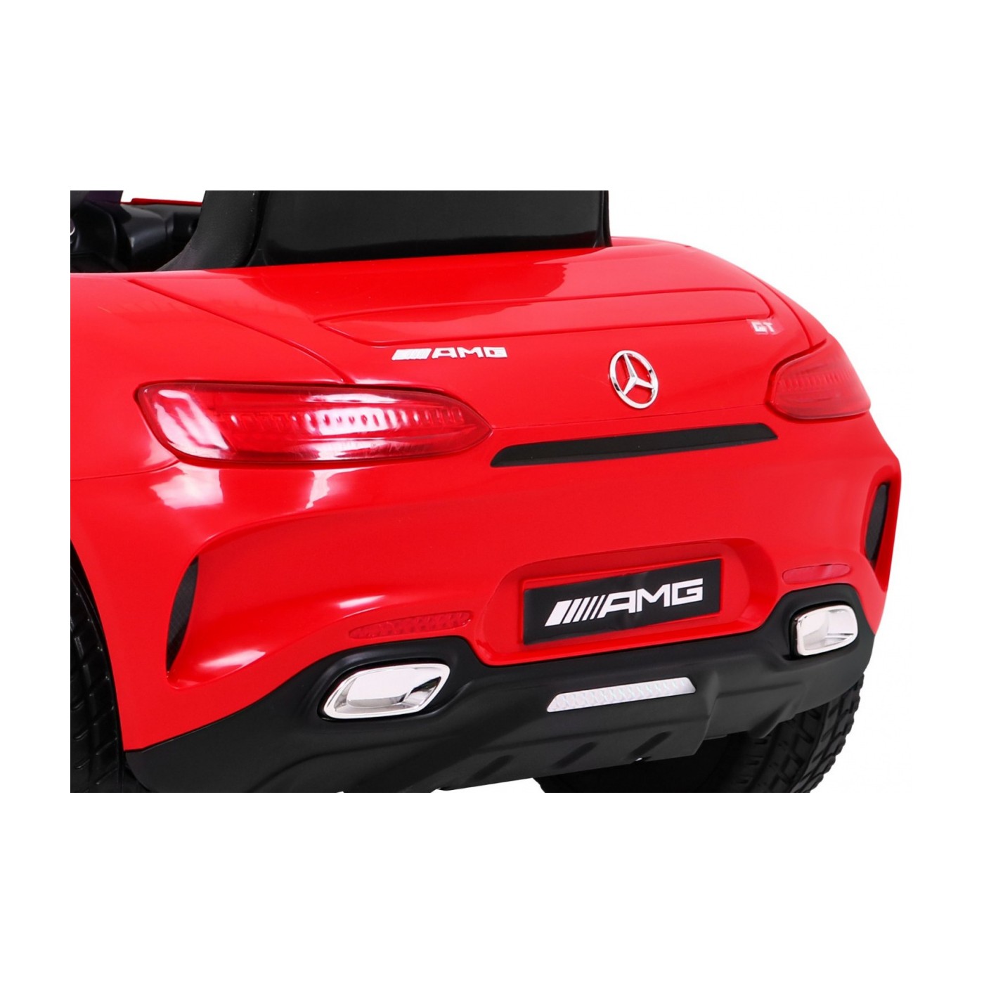 Dětská baterie Mercedes Benz GT červená + dálkové ovládání + pomalý start + MP3 LED