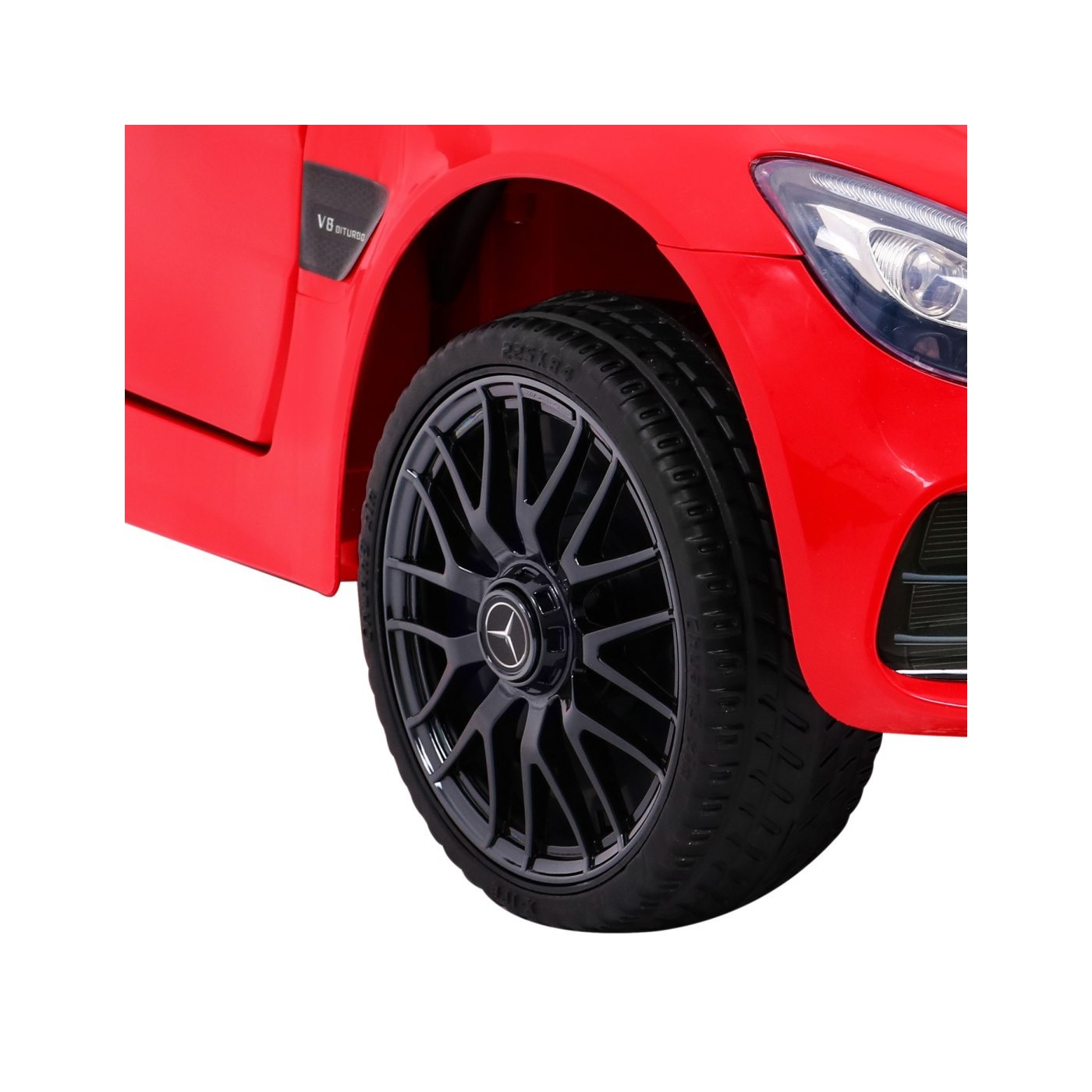 Dětská baterie Mercedes Benz GT červená + dálkové ovládání + pomalý start + MP3 LED