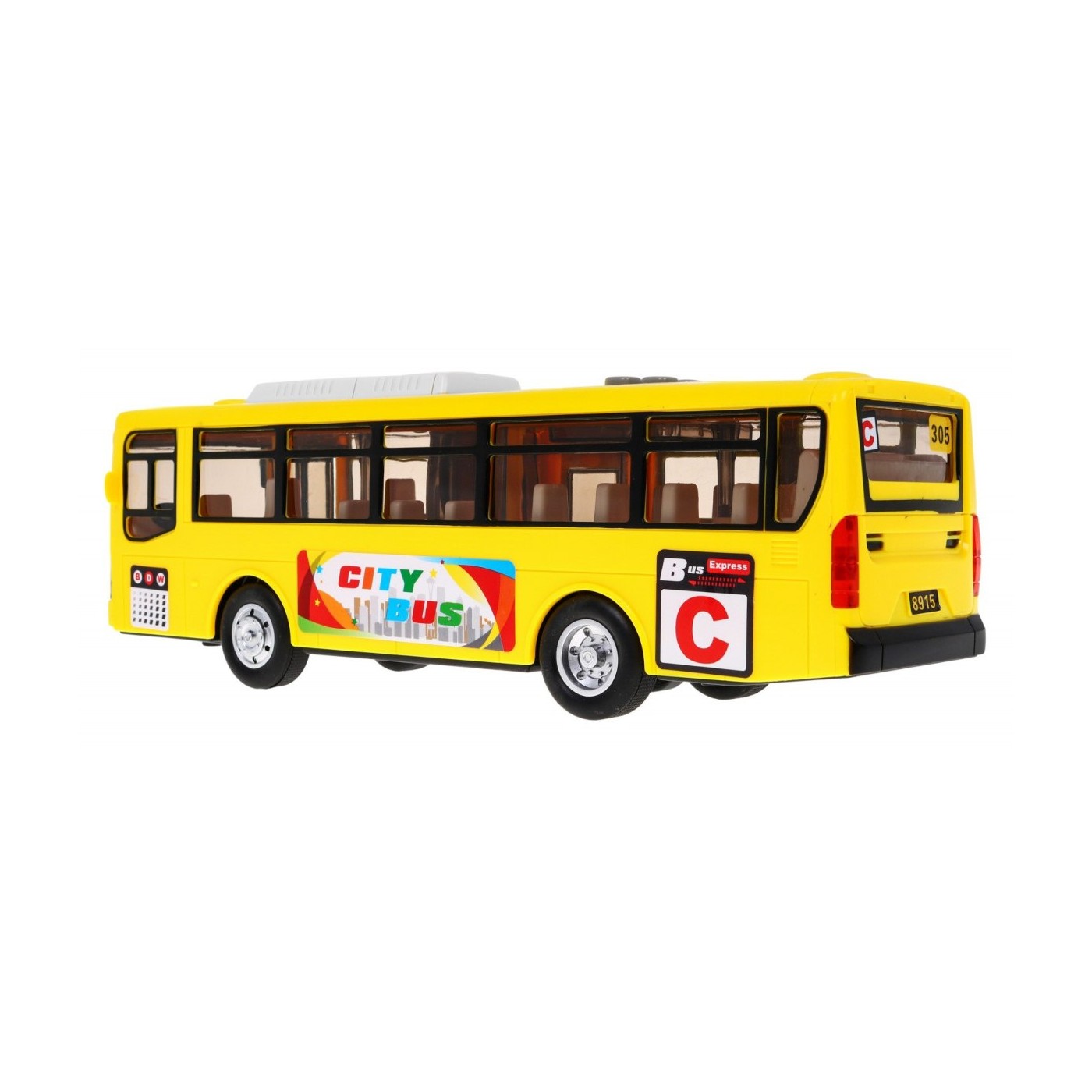 Interaktivní školní autobus pro děti 3+ žlutý + otevírání dveří + Zvuky Světla