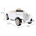 Mercedes Benz Retro 540A Dětská bílá + Rodičovský režim + Dálkové ovládání + Audio panel + LED