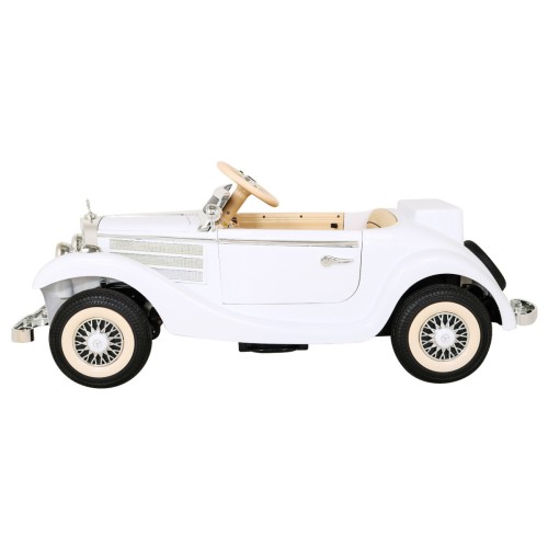Mercedes Benz Retro 540A Dětská bílá + Rodičovský režim + Dálkové ovládání + Audio panel + LED