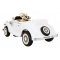 Mercedes Benz Retro 540A Dětská bílá + Rodičovský režim + Dálkové ovládání + Audio panel + LED