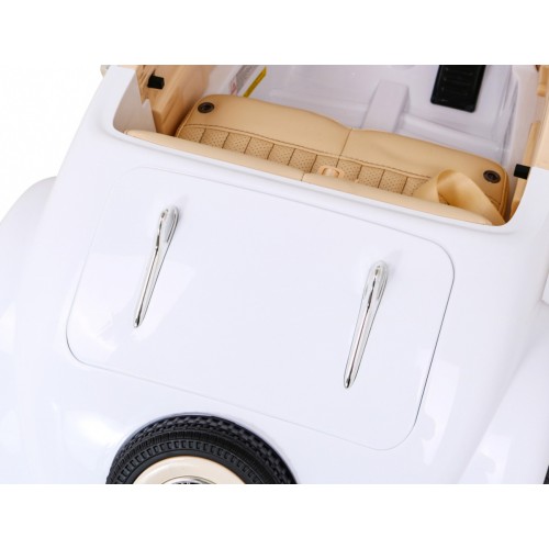 Mercedes Benz Retro 540A Dětská bílá + Rodičovský režim + Dálkové ovládání + Audio panel + LED