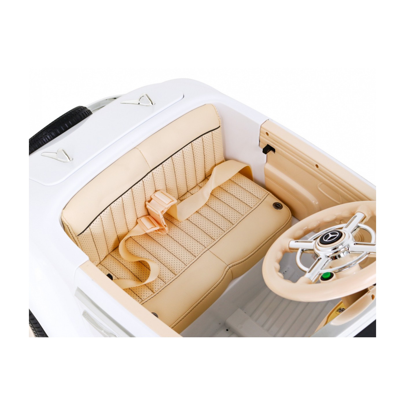 Mercedes Benz Retro 540A Dětská bílá + Rodičovský režim + Dálkové ovládání + Audio panel + LED