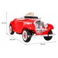 Mercedes Benz Retro 540A Dětská červená + Rodičovský režim + Dálkové ovládání + Audio panel + LED