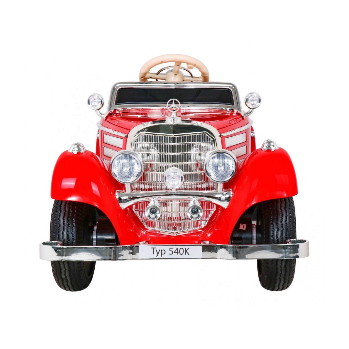 Mercedes Benz Retro 540A Dětská červená + Rodičovský režim + Dálkové ovládání + Audio panel + LED