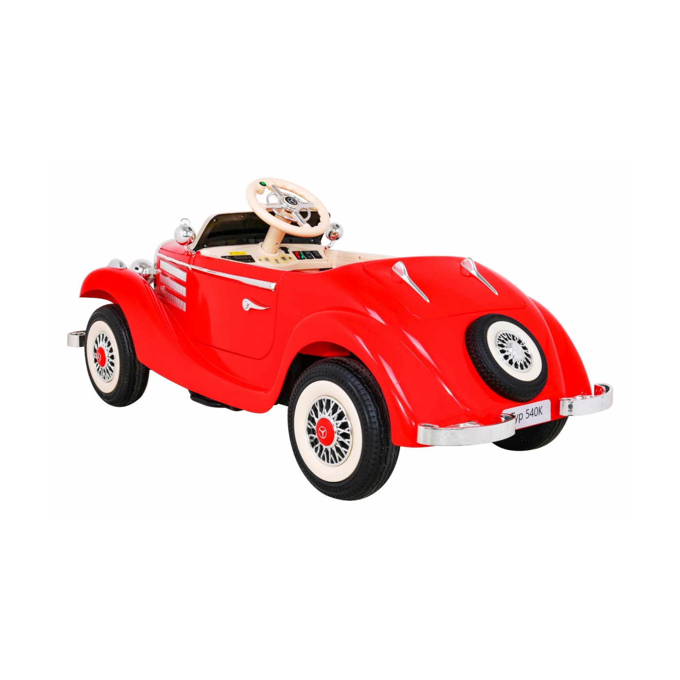 Mercedes Benz Retro 540A Dětská červená + Rodičovský režim + Dálkové ovládání + Audio panel + LED