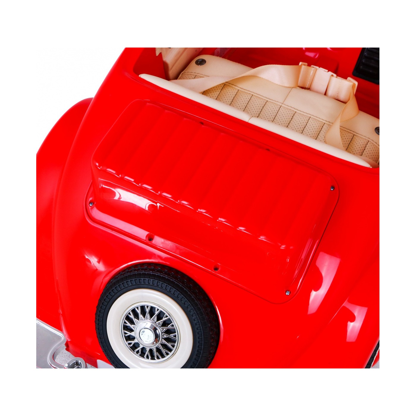 Mercedes Benz Retro 540A Dětská červená + Rodičovský režim + Dálkové ovládání + Audio panel + LED