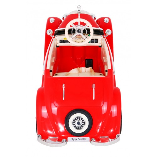 Mercedes Benz Retro 540A Dětská červená + Rodičovský režim + Dálkové ovládání + Audio panel + LED