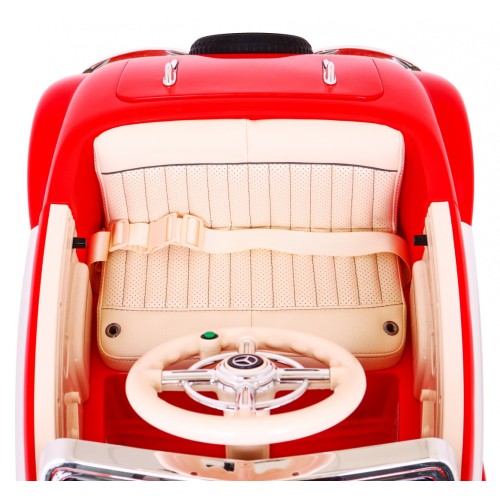 Mercedes Benz Retro 540A Dětská červená + Rodičovský režim + Dálkové ovládání + Audio panel + LED