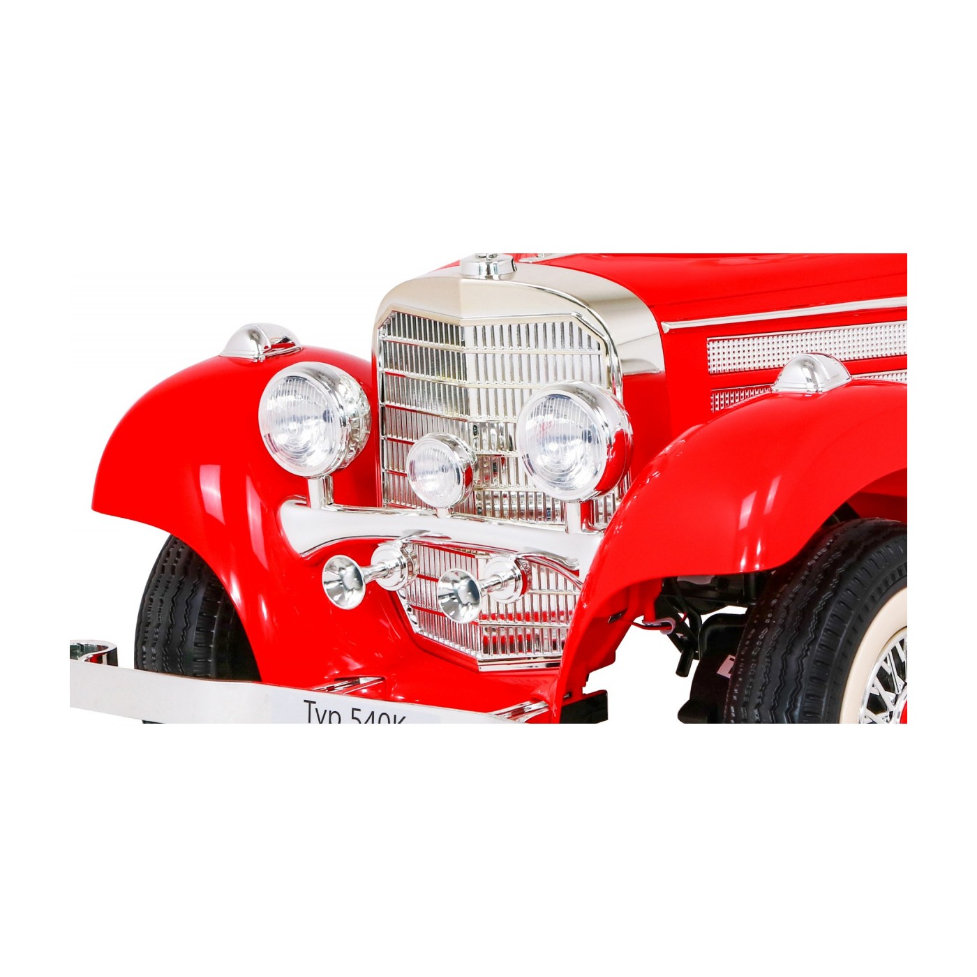 Mercedes Benz Retro 540A Dětská červená + Rodičovský režim + Dálkové ovládání + Audio panel + LED