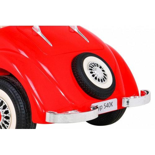 Mercedes Benz Retro 540A Dětská červená + Rodičovský režim + Dálkové ovládání + Audio panel + LED
