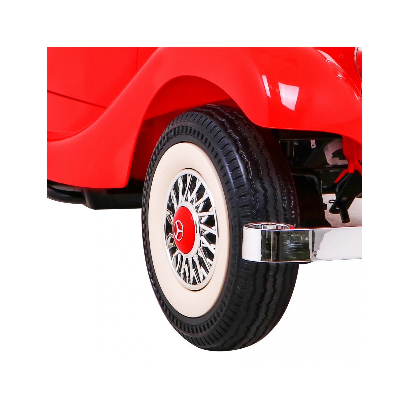 Mercedes Benz Retro 540A Dětská červená + Rodičovský režim + Dálkové ovládání + Audio panel + LED
