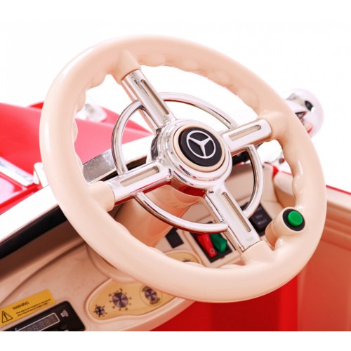 Mercedes Benz Retro 540A Dětská červená + Rodičovský režim + Dálkové ovládání + Audio panel + LED