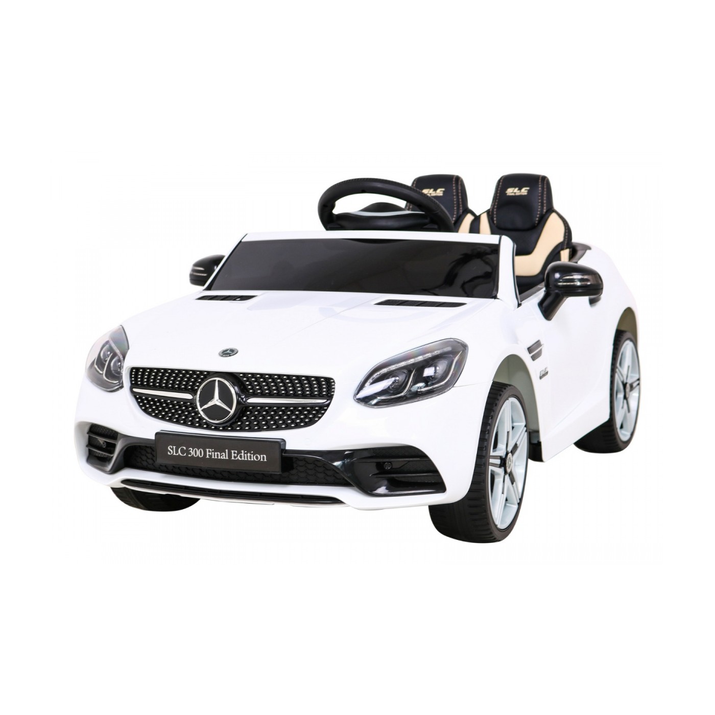 Mercedes Benz SLC300 Dětská baterie do auta Bílá MP3 zvuková světla Dálkové ovládání Pomalý start