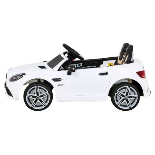 Mercedes Benz SLC300 Dětská baterie do auta Bílá MP3 zvuková světla Dálkové ovládání Pomalý start